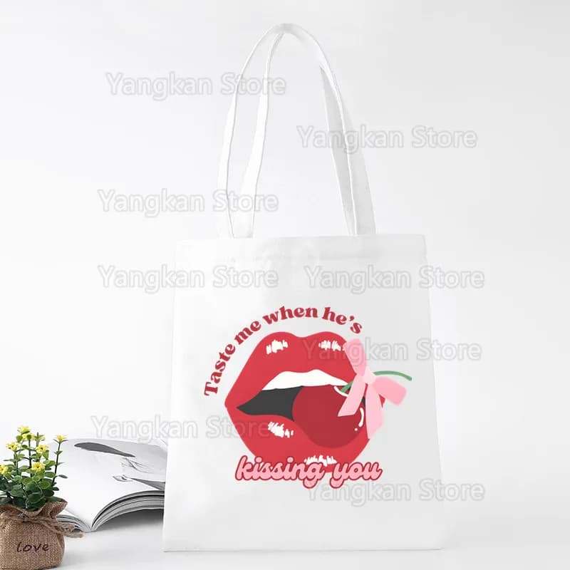 Sabrina Carpenter Cultura pop Y2k Per favore Per favore Per favore Borsa da picnic Borse shopper Tote Borsa di tela Harajuku Riutilizzabile Grande