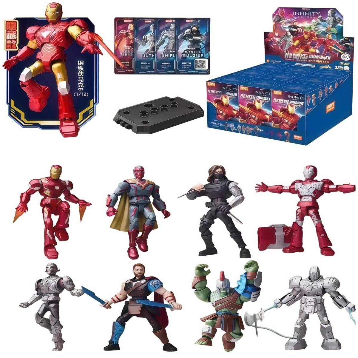 Blokees Comic Superheroes Blind Box Thor Miles Mark46 Hulk Mark6 Assembly Model Anime Figure Joint Movable Toys Birthday Gifts