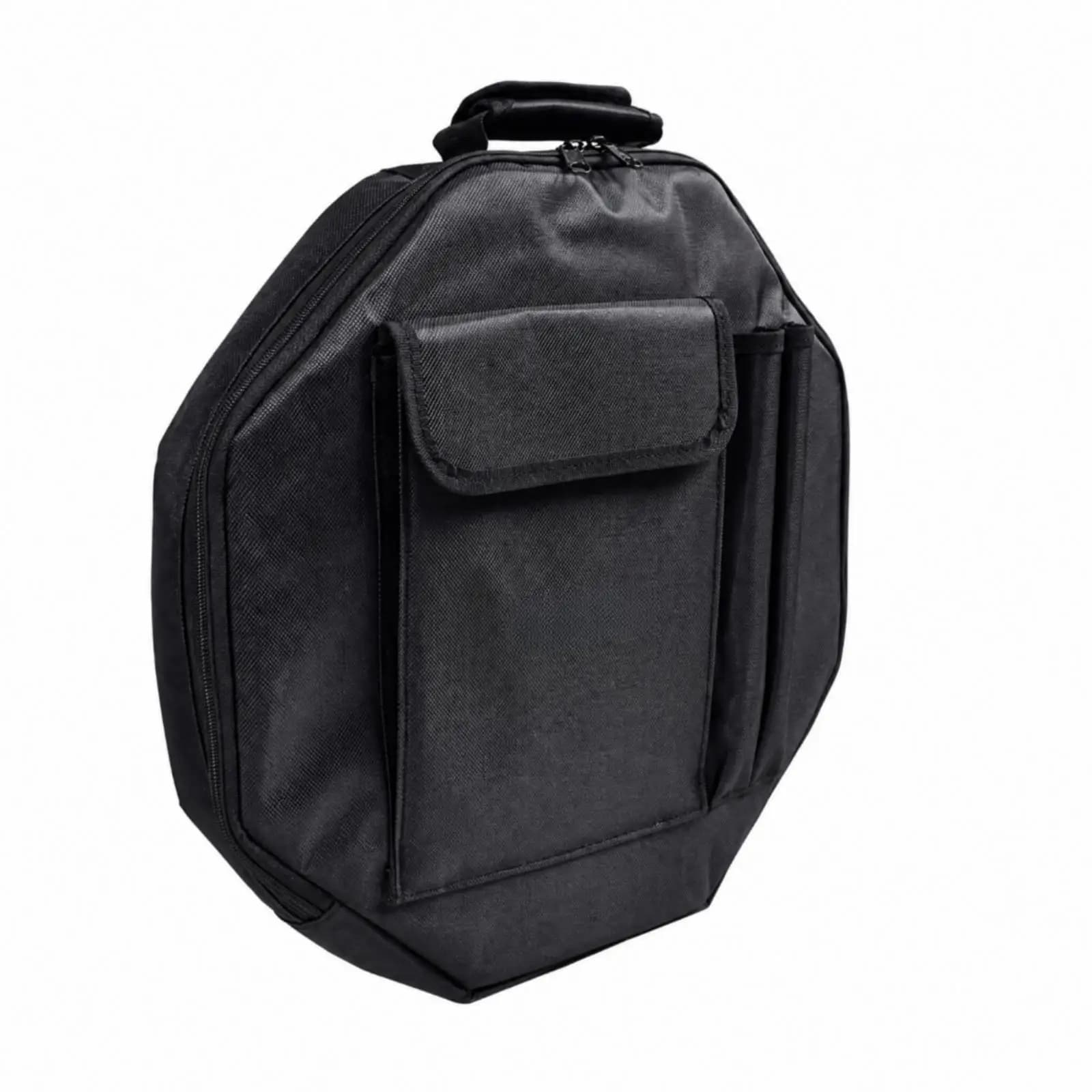 Padded Octagonal Drum Bag 42cm Carry Case with Front Pocket for Drumsticks Sheet Music Accessories