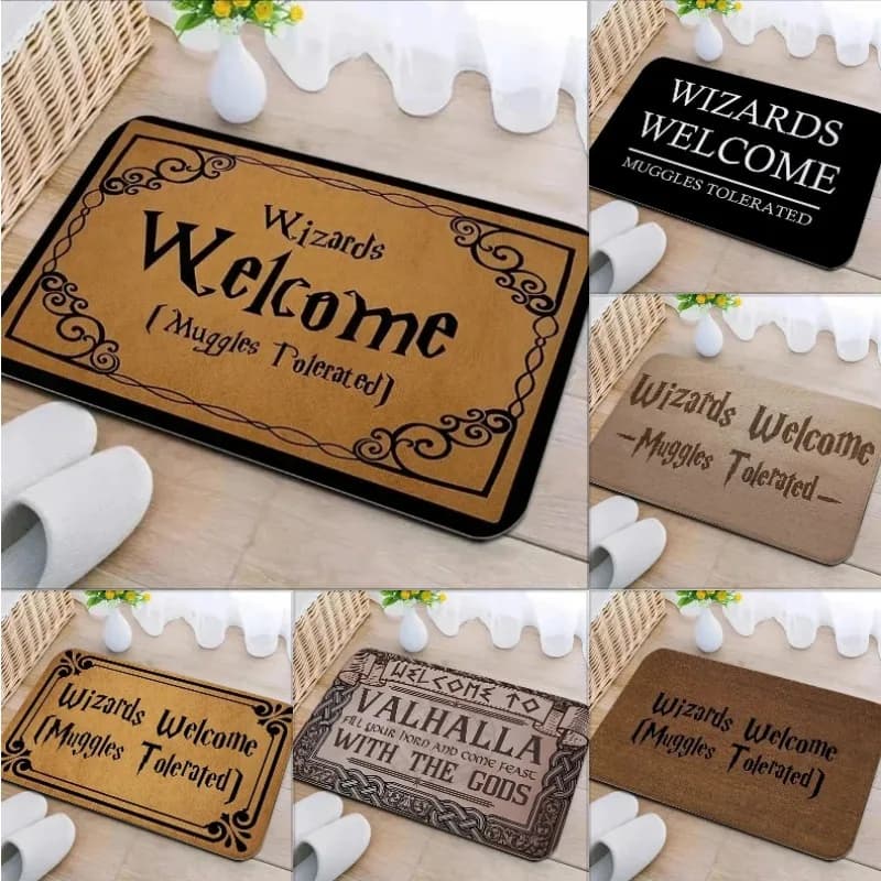 Tappetino per porta di benvenuto Tappeto per soggiorno Graphic Wizards Muggle Tolerato Decorazione per corridoio Tappeto Zerbino per ingresso cucina
