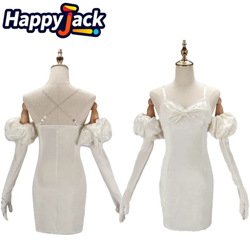 Alien Anime Stage Cosplay Sua Dress Gloves Headband Earrings Invisible Shoulder Straps Set for Women Halloween Carnival Costume