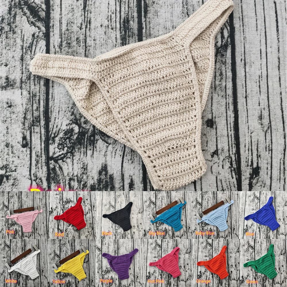 2023 Men Women's Breathable Underwear Crochet Hand Low Life Gstring Nuoto Sunset Sissy Waist Mutandine