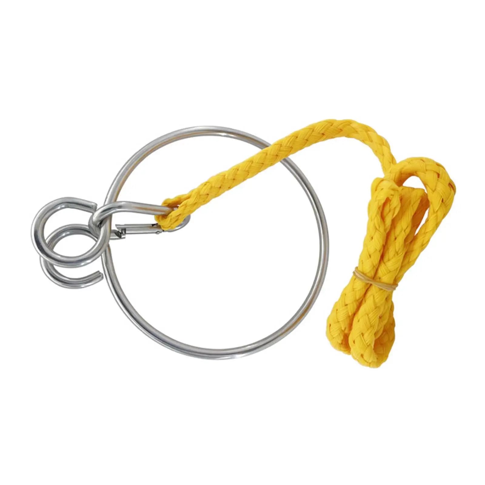 Marine Stainless Steel Ring & Rope Sturdy 1. 8ft Rope 130mm Diameter , Lifting Capacity Size for Boat Sailing