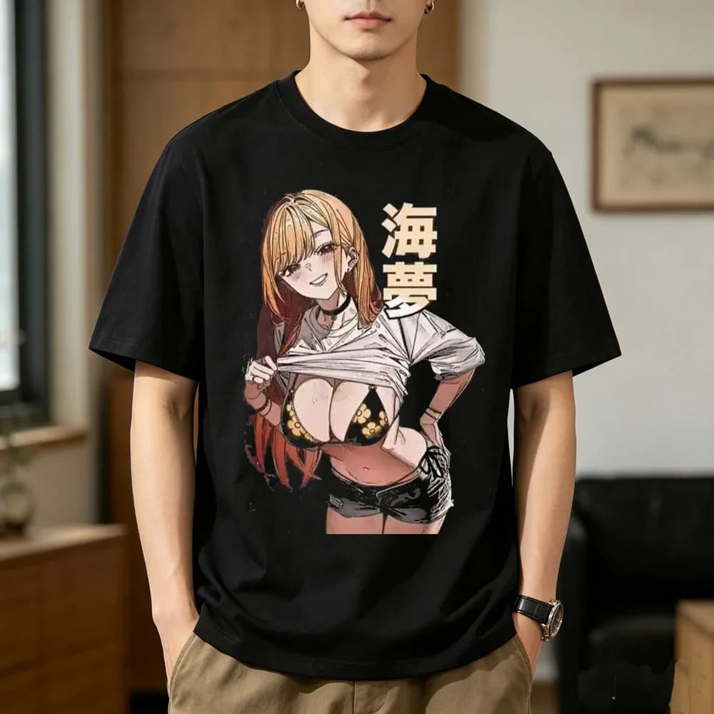 Kitagawa Marin cotton top tees men 2000s Trendy Punk Breathable Comfortable t-shirt 80s 2000s Pop Culture Trendy anime Punk