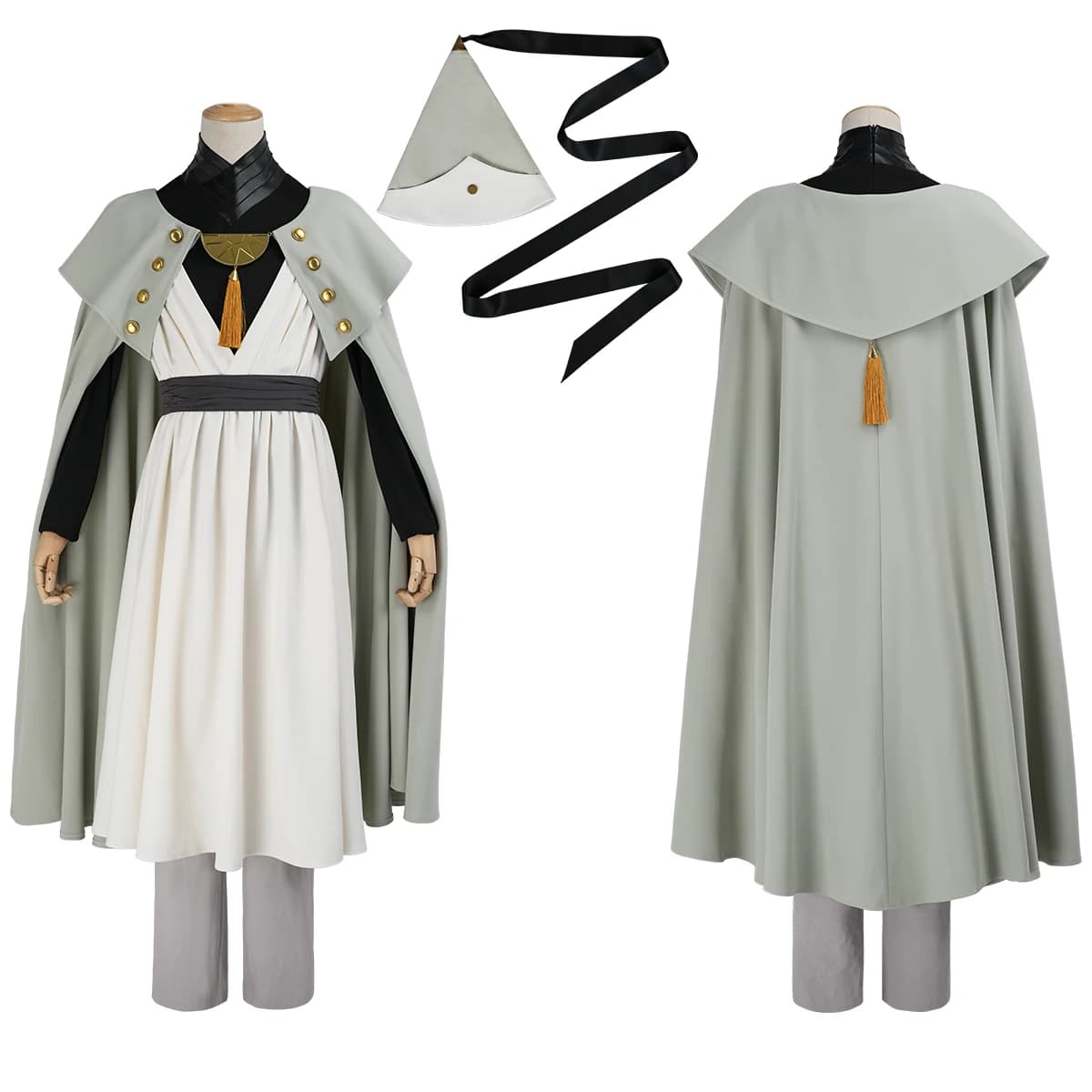 Costume da Cosplay HOLOUN Qifrey, Cappello da Strega, Mantello, Pantaloni, T-shirt, Abito per Anime, Convenzioni, Halloween, Natale