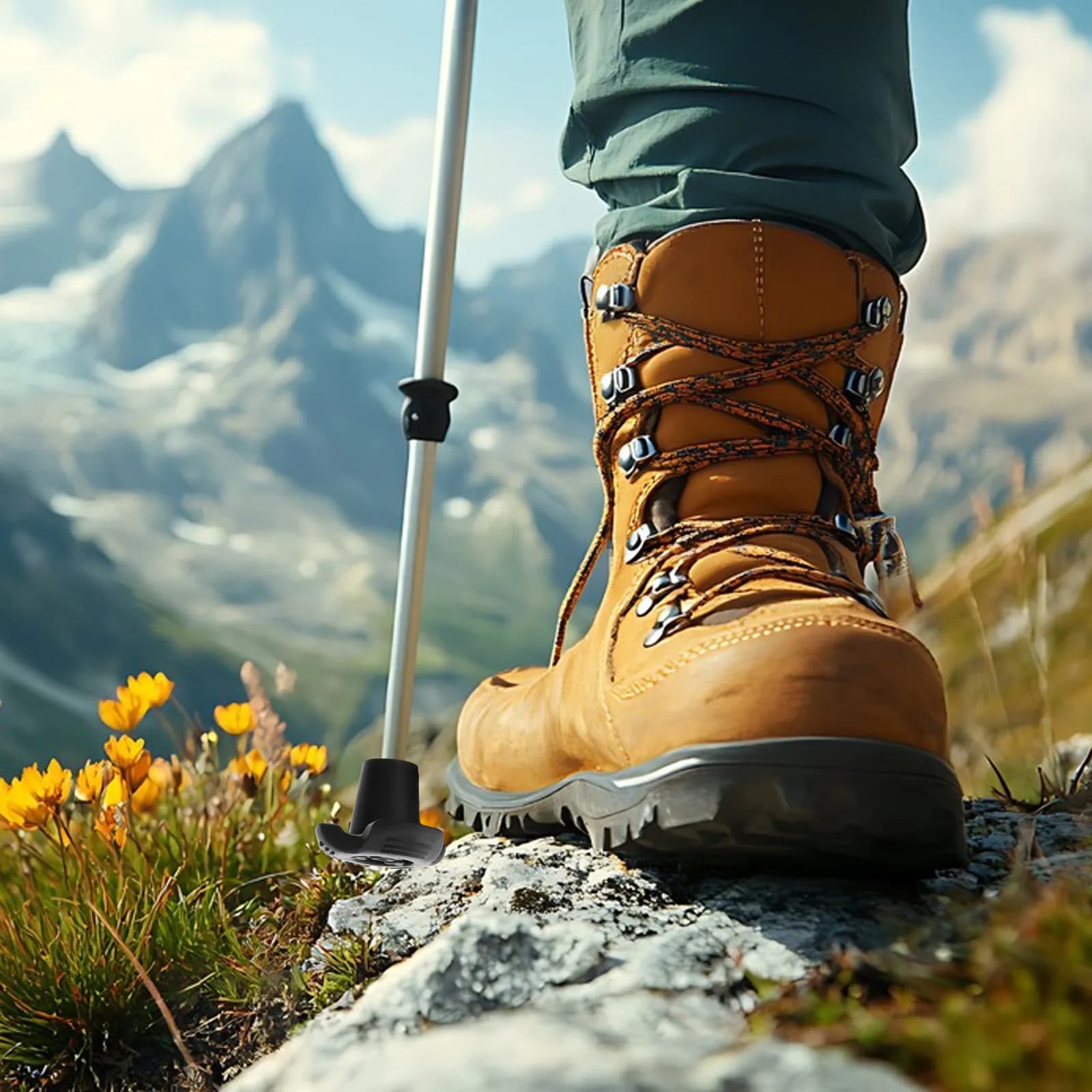 5 Pezzi Tappi in Gomma per Bastoni da Trekking, Protezioni per Punte di Bastoni da Escursionismo, Cuscinetti Antiscivolo Portatili per Bastoni da Passeggio