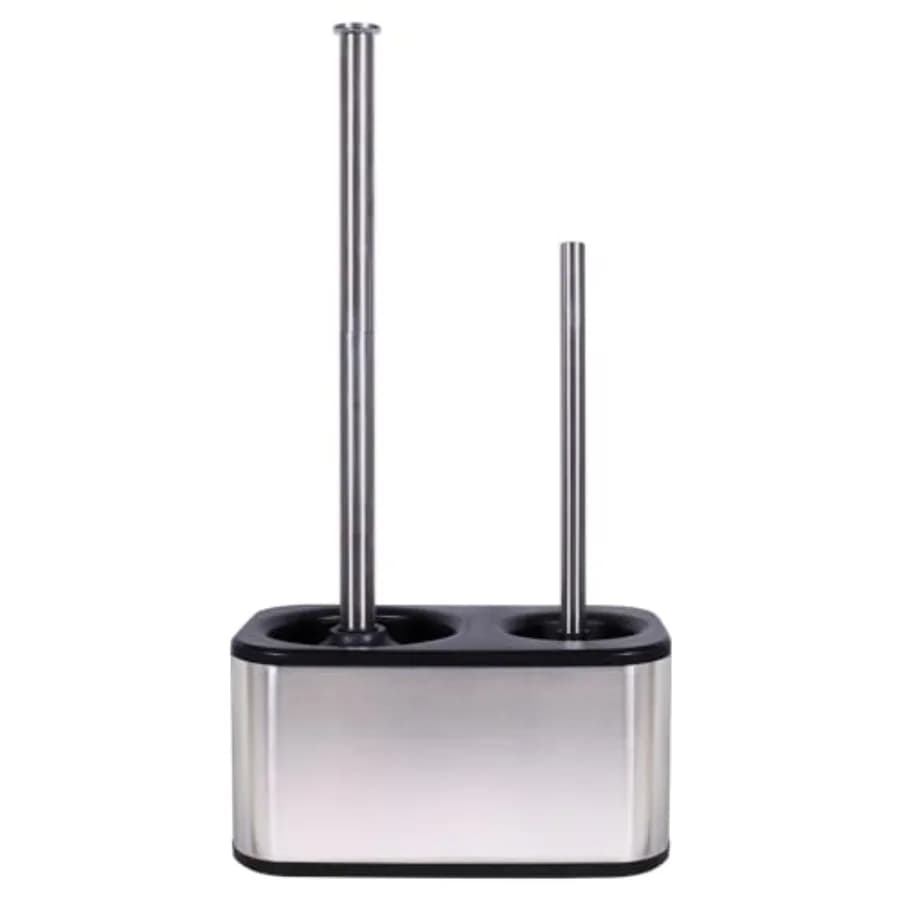 Set Spazzola e Sturalavandini per WC con Supporto, Elegante e Minimalista, Moderno, in Acciaio Inossidabile, Accessori Bagno
