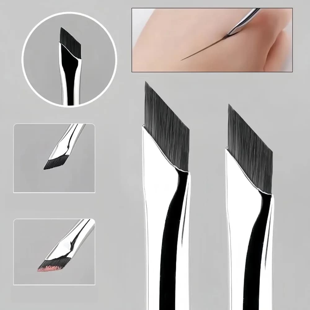 KSHBO Eyeliner Brush with Upgrade Blade Ultra Thin Corner Flat Eyebrow Brush Liner Brow Place Makeup Brush Tools for precise details