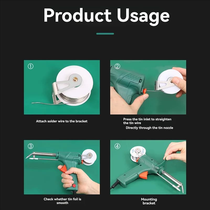 Manual Soldering Iron Tip Tin Gun Auto External Heat Electric Tin Welding Machine For 0.5-1.2Mm Wire Diameter EU Plug