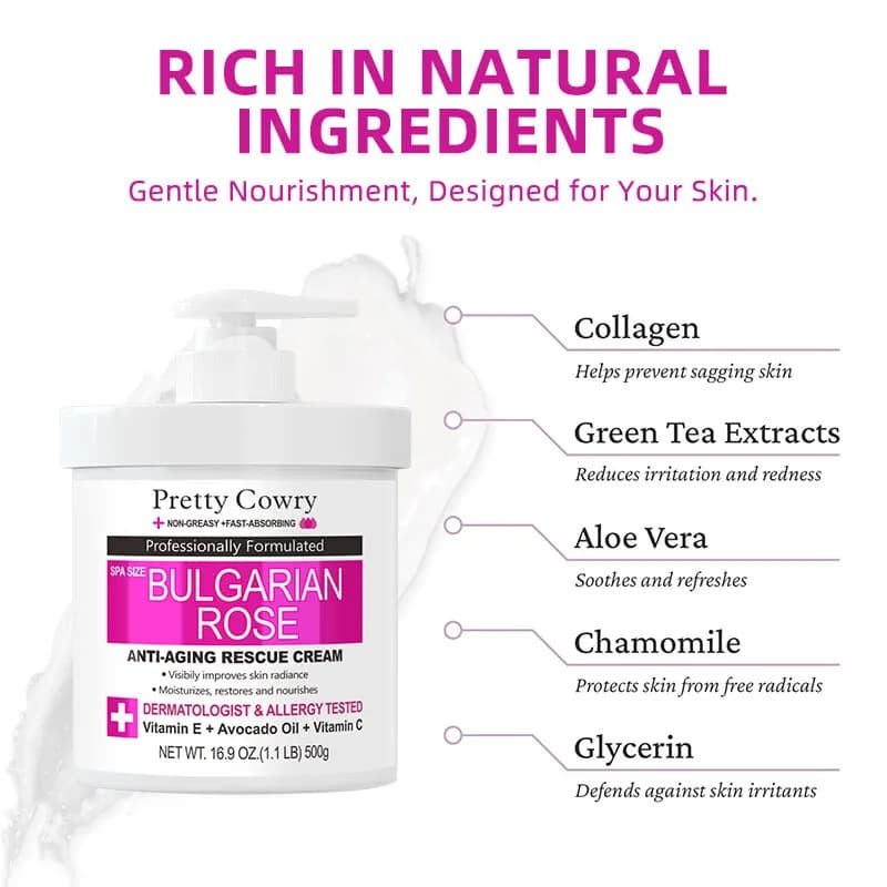 500g Body Lotion Spa Grade Formula Deep Hydrating Non-fat Radiant Fast absorption Nutres and softens skin for all skin types