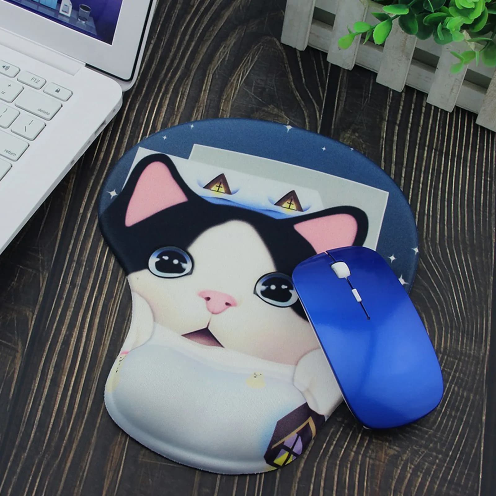 Tappetino per mouse con poggiapolsi in silicone, extra grande, antiscivolo, per uso domestico e in ufficio, tappetino per mouse ergonomico e confortevole