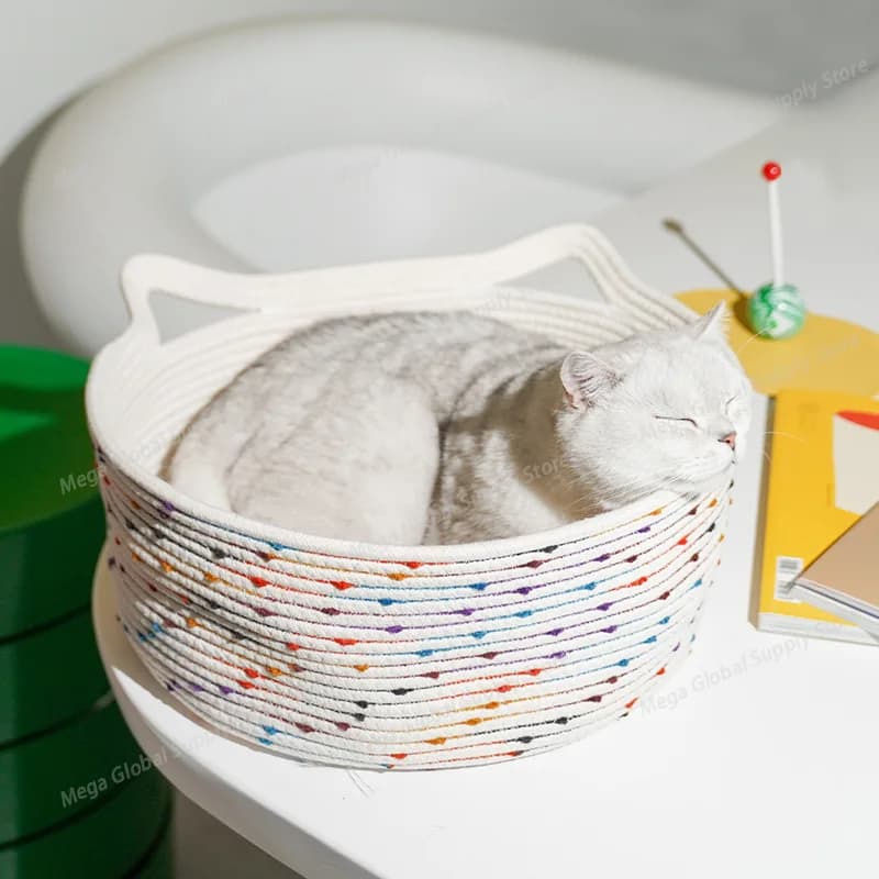 Woven Cat Litter Four Seasons Universal, cat House Villa Hand-Woven Cats Litter, Dog Litter Pet Supplies