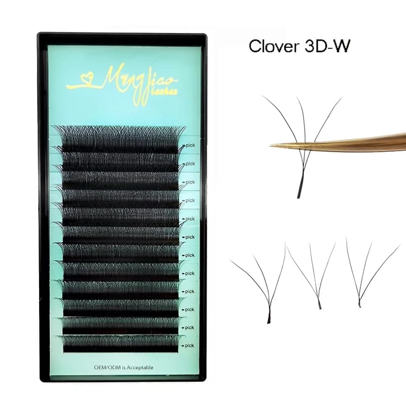 Clover W Estensione ciglia Ciglia volume preconfezionate 3D Ciglia MengJiao 0.05 Estensioni ciglia Ventole facili All'ingrosso Crea il proprio logo