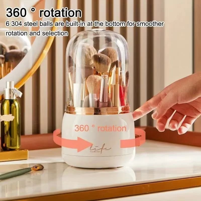 1 pezzo/Scatola trasparente per riporre pennelli da trucco, a prova di polvere, con coperchio, contenitore per cosmetici, scatola organizer da scrivania