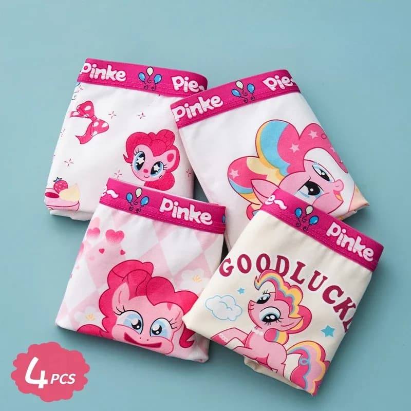 4pcs My Cartoon Little Pony Pattern Printed Cotton Underpants Cute Comfortable Breathable Briefs Kawaii Birthday Gifts