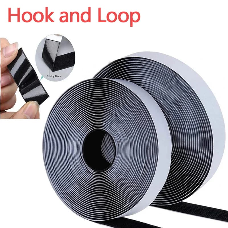Nastro Adesivo a Strappo Autoadesivo Forte 2M, Nastro Biadesivo Velcro 20/30/50MM Nero