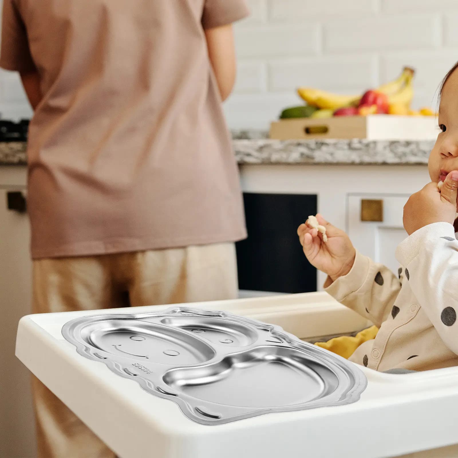 Piatti Divisi a Tema Cartone Animato in Acciaio Inossidabile, Contenitori Multicomparto per Alimenti, Ideali per Casa, Viaggi, Frutta e Snack
