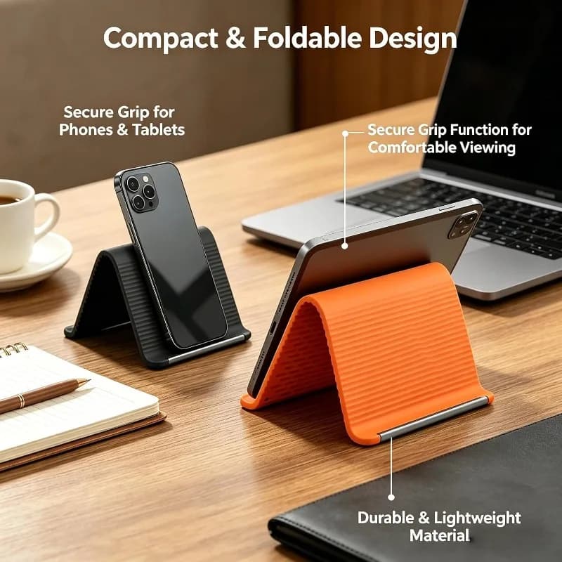 Flexible Foldable Silicone Phone Stand - Flexible Foldable Adjustable Transformable Desk Tablet Laptop Holder Travel Accessor