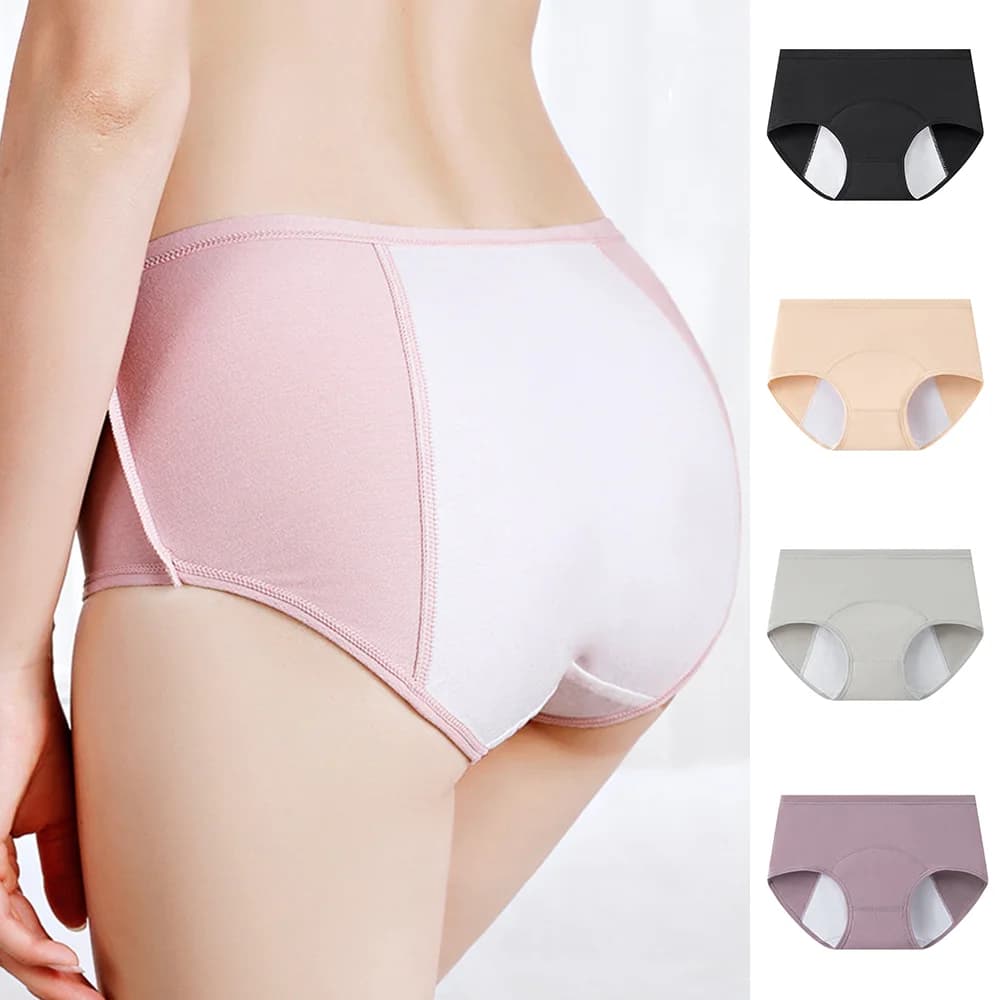 1/3Pcs Women's Menstrual Briefs Cotton Leak Proof Period Panties Breathable Soft Seamless Underwear Female Physiological Pants