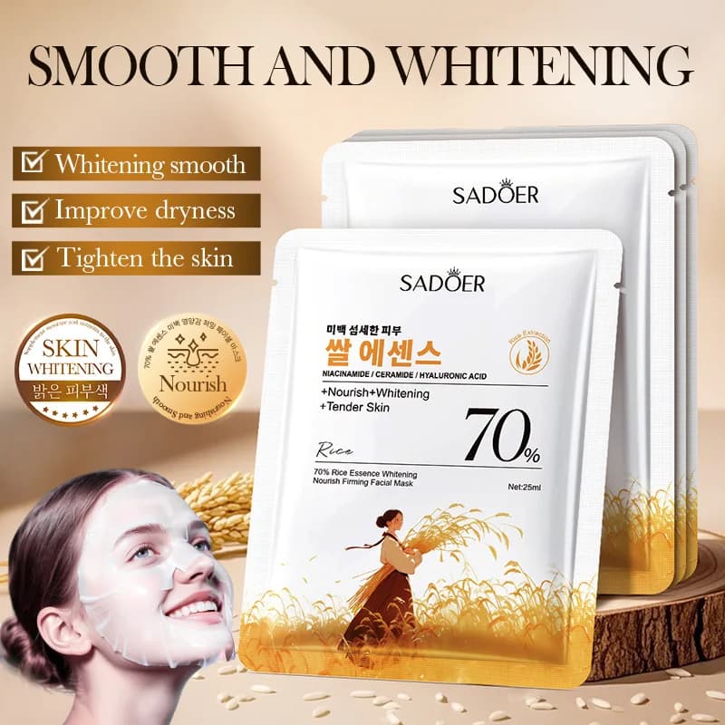 SADOER Face whitening masks White rice hydrating Anti wrinkles Anti-aging moisturizing mask for Korean cosmetics for skin care