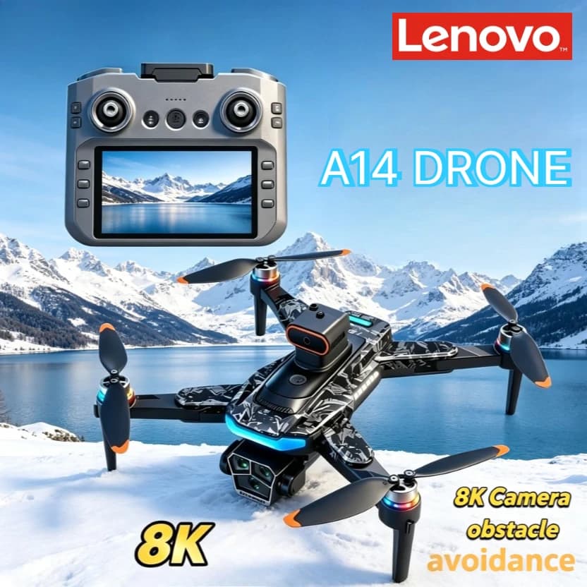 Lenovo A14 GPS Drone 8K Three Camera 5G WIFI FPV Brushless Optical Flow Obstacle Avoidance Long Distance RC Quadcopter Drone