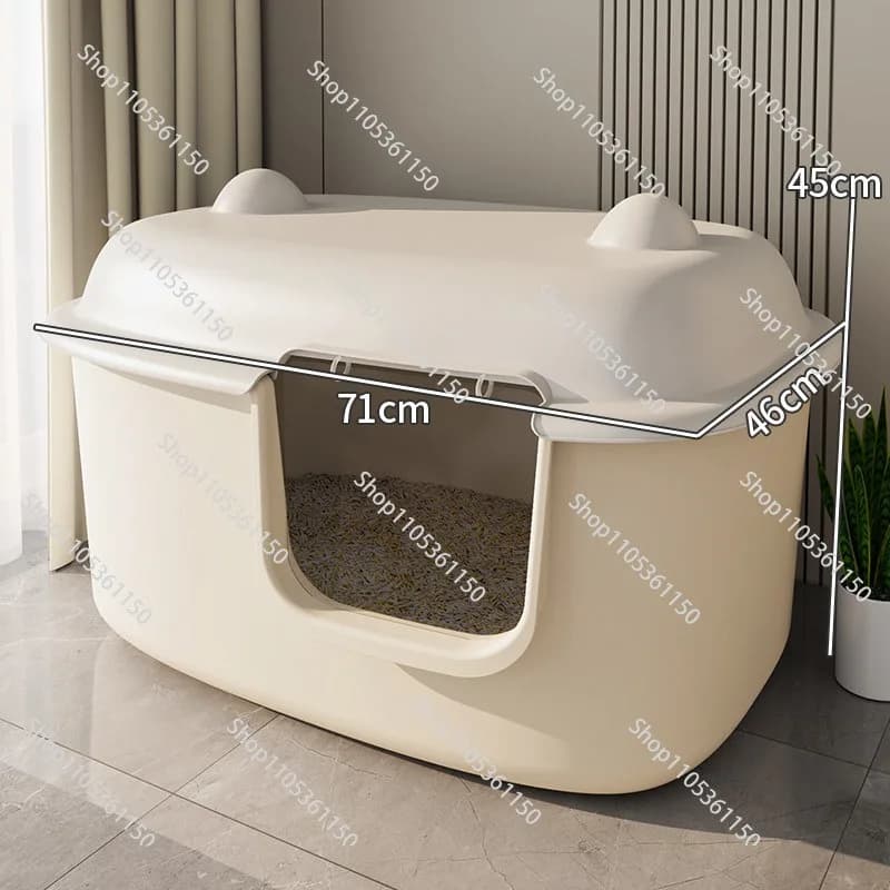 Cat litter box, oversized fully enclosed, waterproof and extra large Maine special new toilet, anti-splashing cat shit urinal