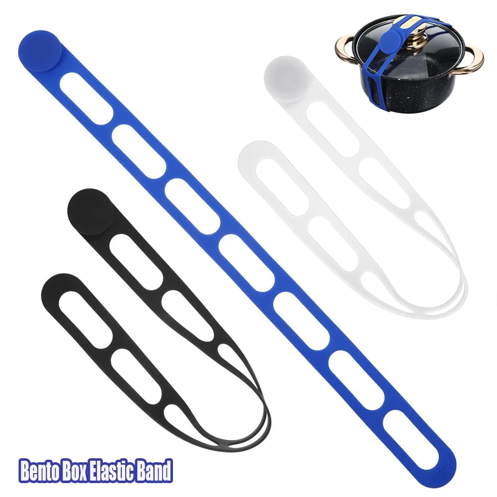 Cinghie di bloccaggio in silicone riutilizzabili universali per coperchi di pentole a cottura lenta, elastici resistenti per bento box, tappetini yoga, bagagli