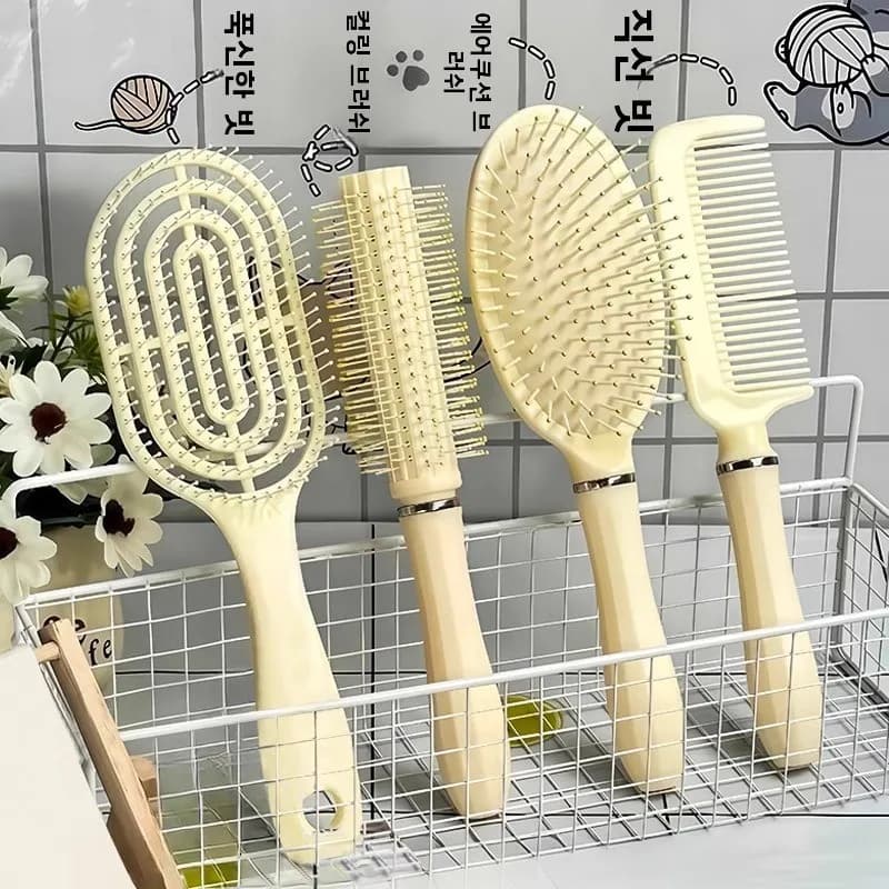 Set di Spazzole Volumizzanti con Cuscino d'Aria per Capelli Lunghi, Spazzola Lisciante con Airbag, Spazzola Massaggiante per Capelli Ricci per Ragazze, Uso in Dormitorio e a Casa