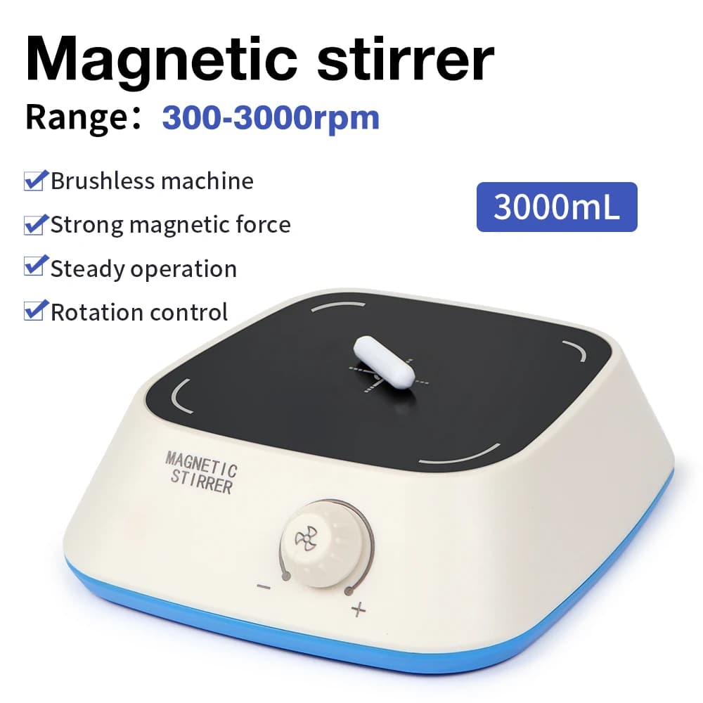 Agitatore magnetico Mini Lab Stir Mixer Piastra agitatore liquido portatile con barra di agitazione 3L 3000 giri/min per laboratorio Spina UE