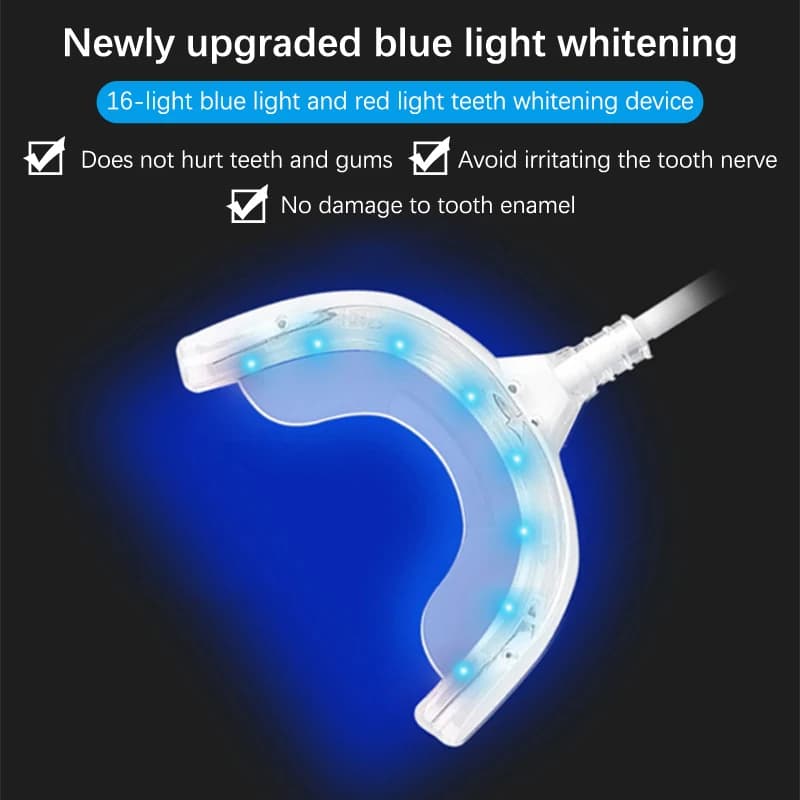 1 pcs 4 in1 tooth whitening lamp 16 timed lights Smart Portable USB Rechargeable Light Blue Hygiene Oral Teeth Whitening