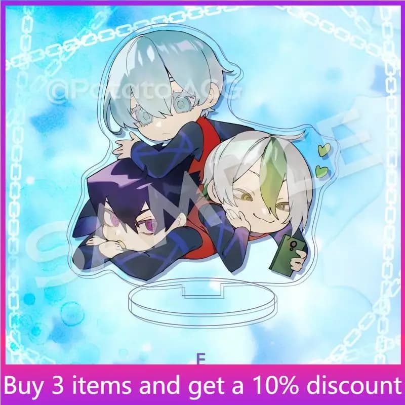 Statuetta in Acrilico BLUE LOCK da 3,93 Pollici, Personaggio Rin Itoshi, Figurina Reo Mikage, Base Espositiva Yoichi Isagi, Giocattolo da Collezione