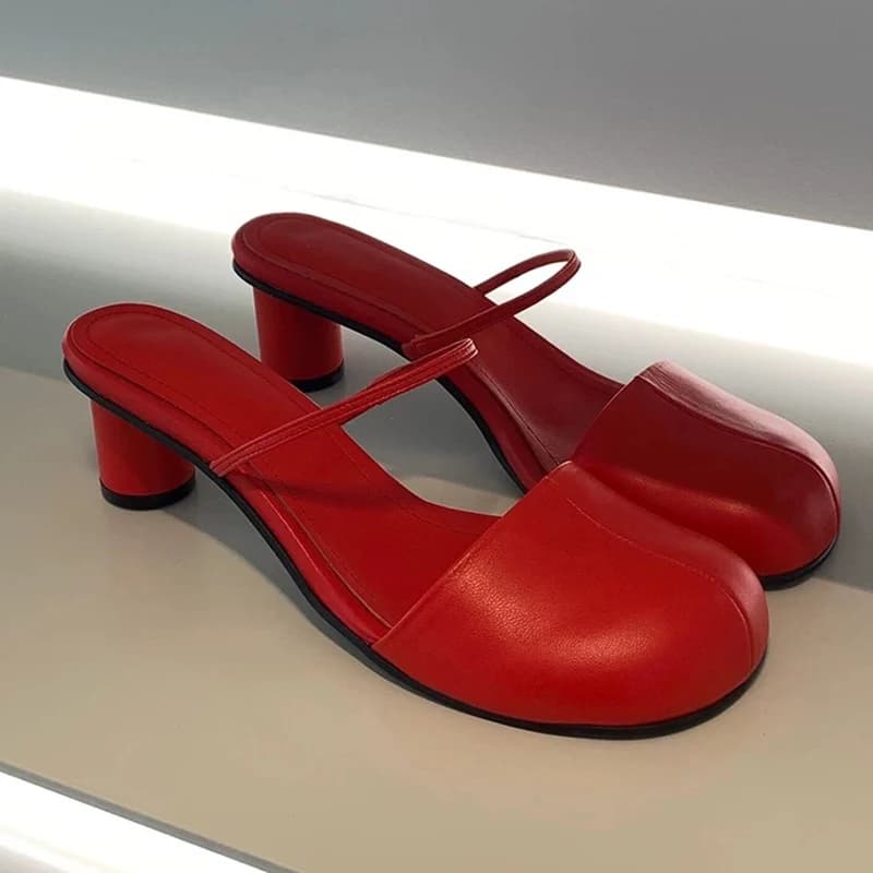 Fashion Summer Cover Toe Women Mules Slippers Elegant Slip on Singbacks Slides Ladies Outdoor Street Style Sandalias
