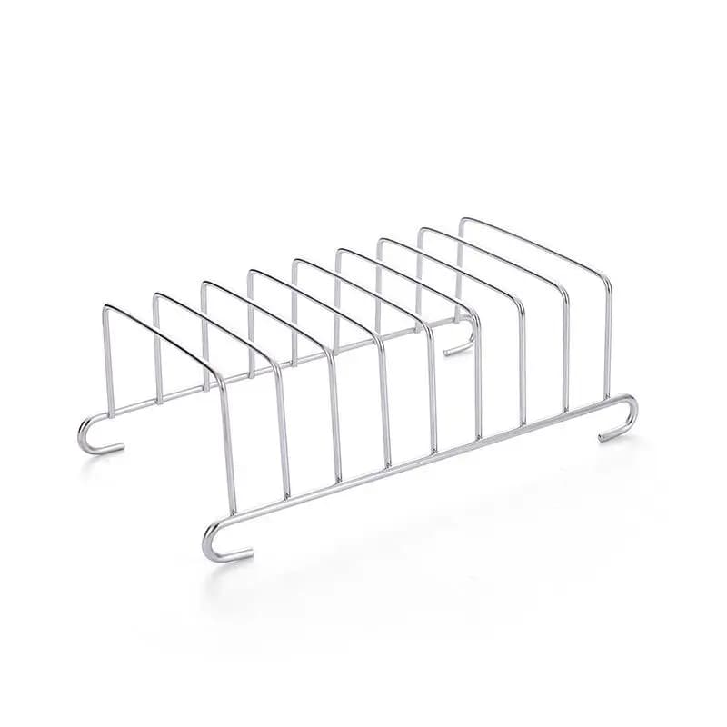 Porta Toast in Acciaio Inox a 8 Scomparti, Espositore Rettangolare per Alimenti, Organizzatore per Casa, Cucina, Mensa, Friggitrice ad Aria