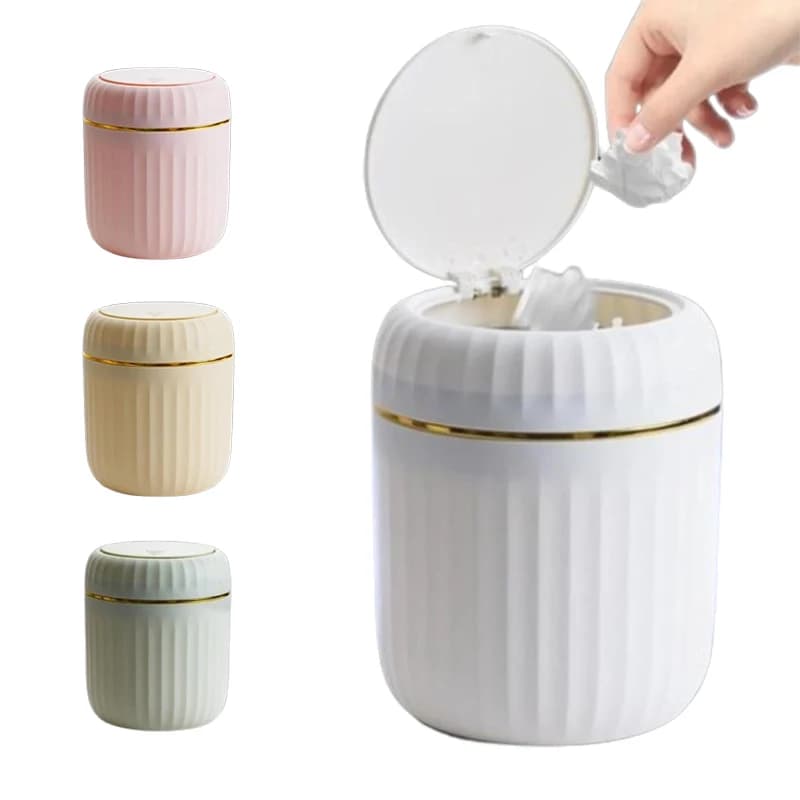 Mini bidone della spazzatura da tavolo bidone della spazzatura articoli vari barile scatola di immagazzinaggio scrivania da ufficio bidoni della spazzatura casa camera da letto organizzatore forniture