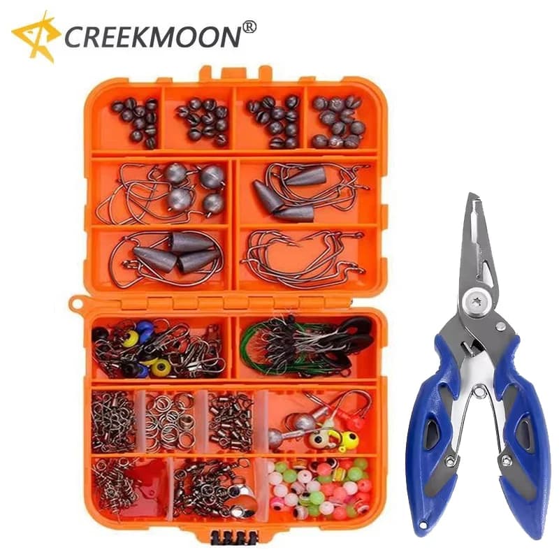 Open Fishing Accessories Kit 258 Pieces/Door, Fishing Equipment Included Pinze, Ami, Pesi, Piombi, Girelle, Beads, Equipment and Equipment