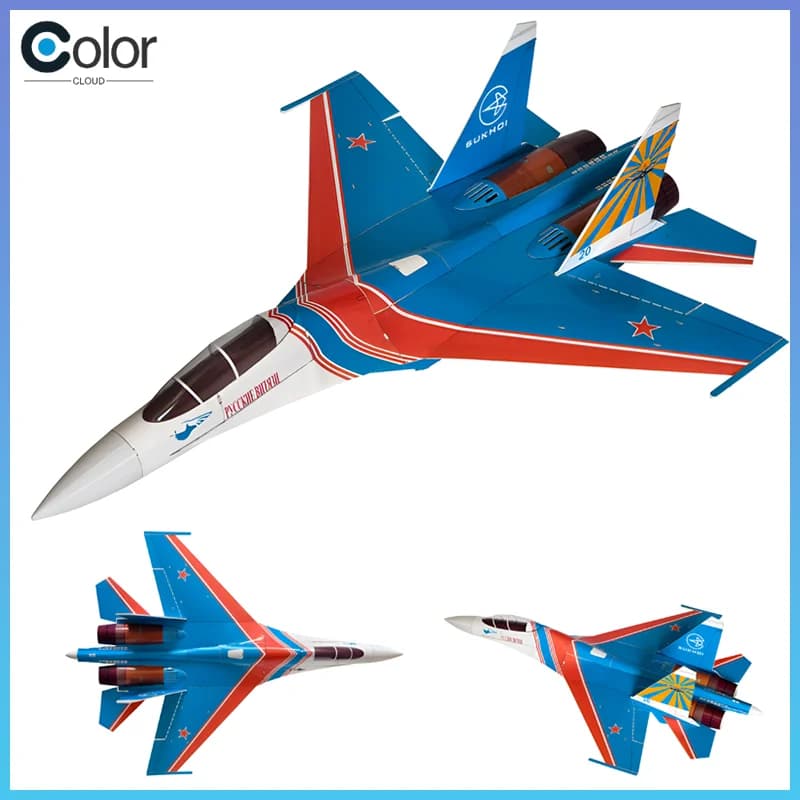 Su-27 Ducted Fan Rc Fighter Dual 30mm Edf Power Diy Assembled Fixed-Wing Jet Realistic Scale Aircraft Desktop Ornament Model