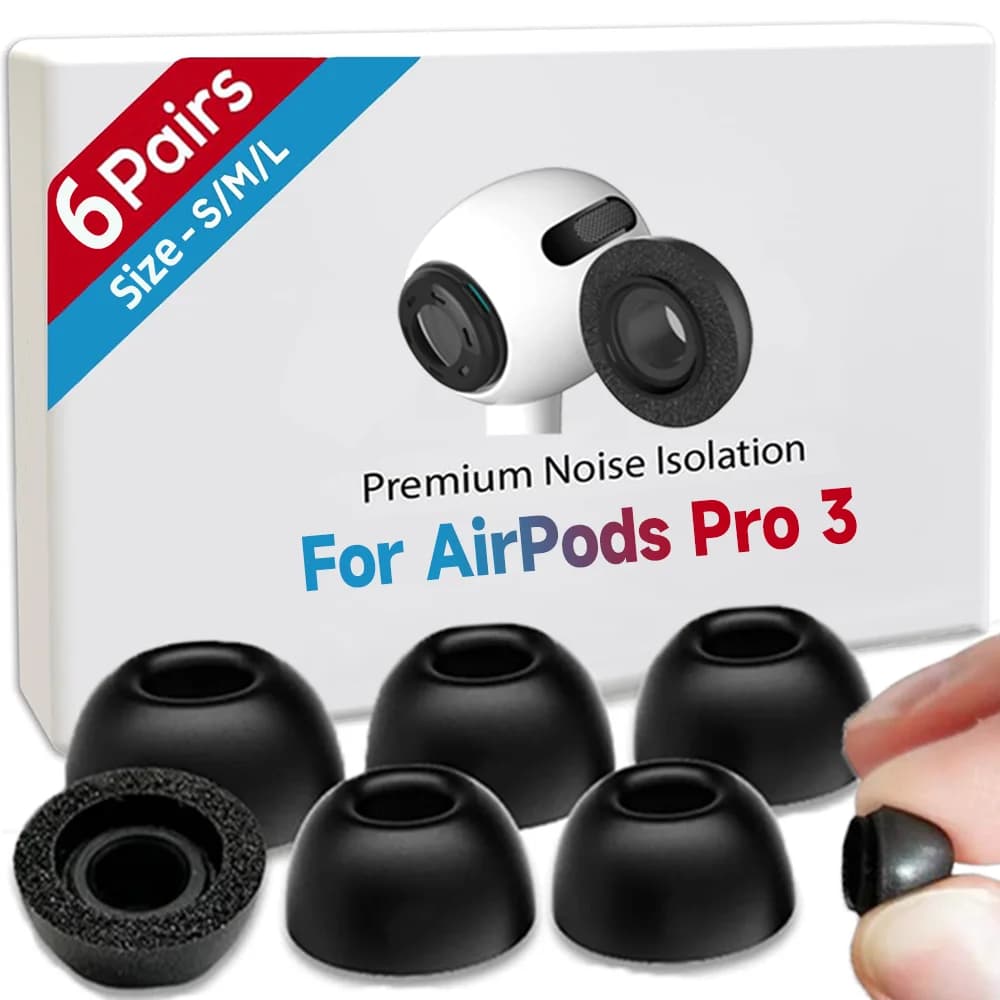 S/M/L memory foam ear cushions for AirPods Pro 3 Soft sponge ear pads Replacement ear cushions for AirPods Pro3