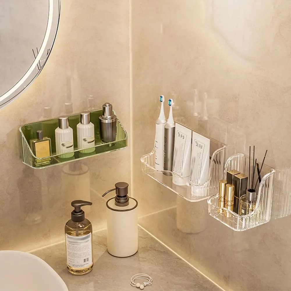 Nuovo contenitore cosmetico multifunzionale per scatola di immagazzinaggio per scrivania obliqua montato a parete, contenitore trasparente per scatola di immagazzinaggio