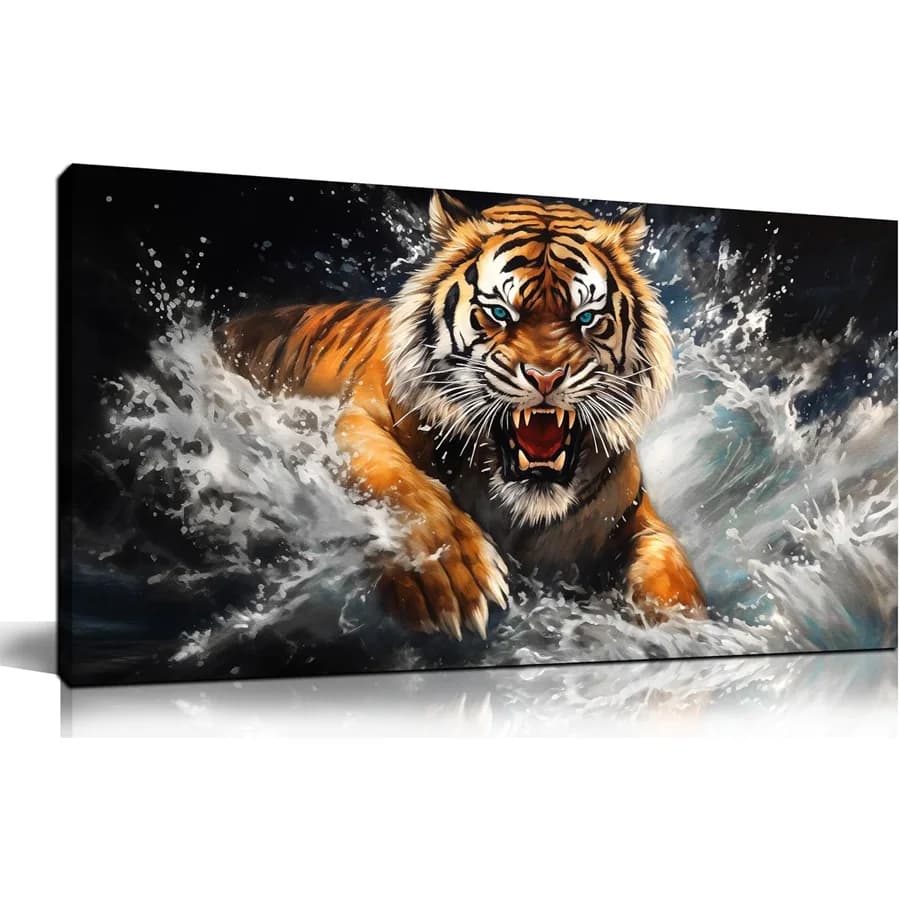 Tiger diamond painting Fierce tiger Wall Art for Living Room Unique Wildlife diamond embroidery mosaic Wild Animal home Decor