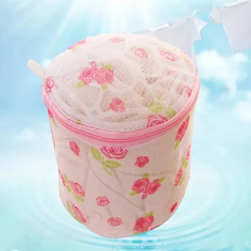 (1pcs)Bracelet with Bracket Printed Bra Protective Washing Bag Underwear Washing Bag Washing Machine Laundry Net Bag