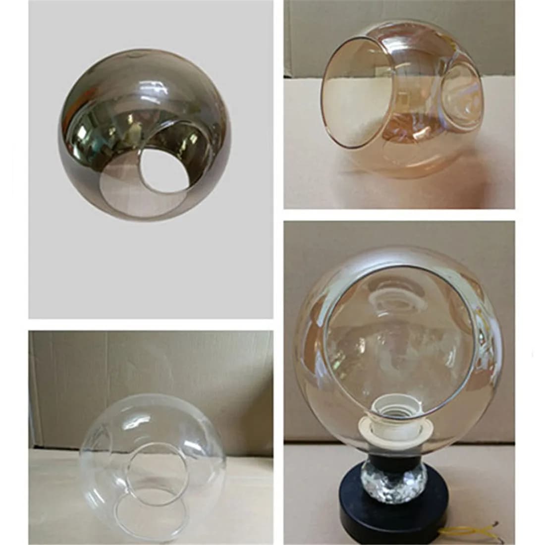 Replacement of D15cm 45 °C side opening glass shadow with pit points for E27 screw socket of table lamp lamp desk light cover