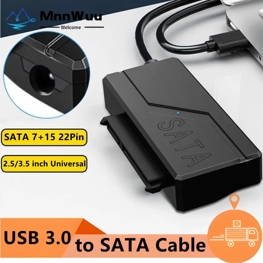 Cavo da SATA a USB 3.0 Cavo da USB 3.0 a SATA III da 5 Gbps per disco rigido SSD HDD esterno da 2,5/3,5 pollici Adattatore SATA 3 a 22 pin