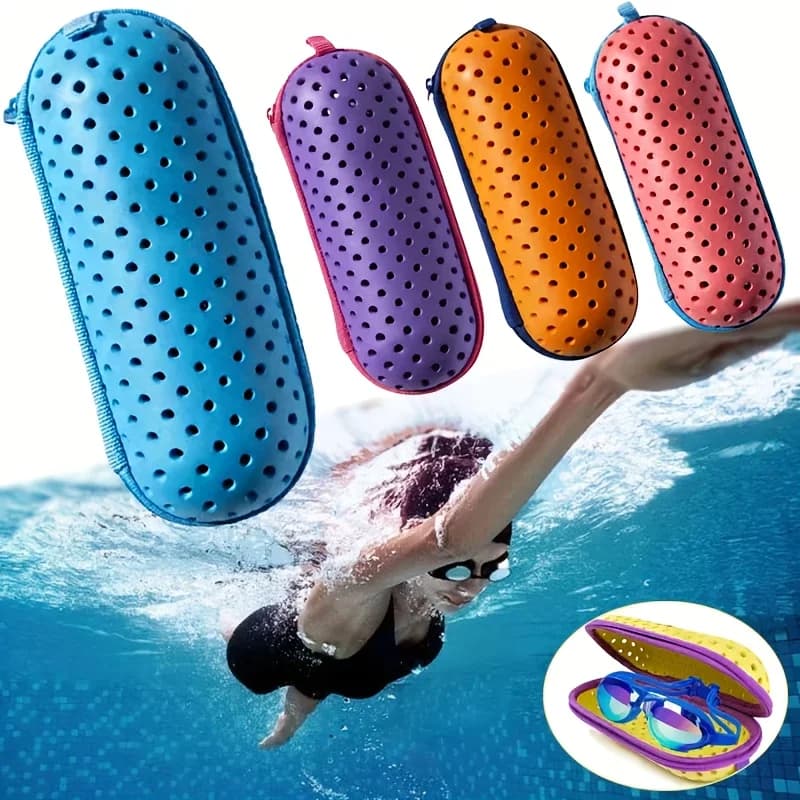 1 piece of swimming glasses organizer protection case for glasses swimming equipment breathable drainage hole cover for portable glasses