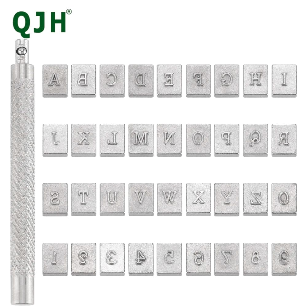 37 Pcs Number and Letter Stamp Set (A-Z + 0-9) Punch Perfect for Imprinting Metal Stamping Kit, Leather Belt, Bag, Plastic, Wood