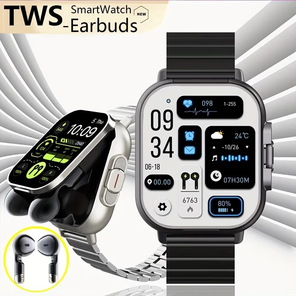 2026 NFC Smart Watch Headphones 2-in-1 Bluetooth Headset Called Heart Rate Blood Pressure Monitor Smartwatch Auxiliary Music Reproduction