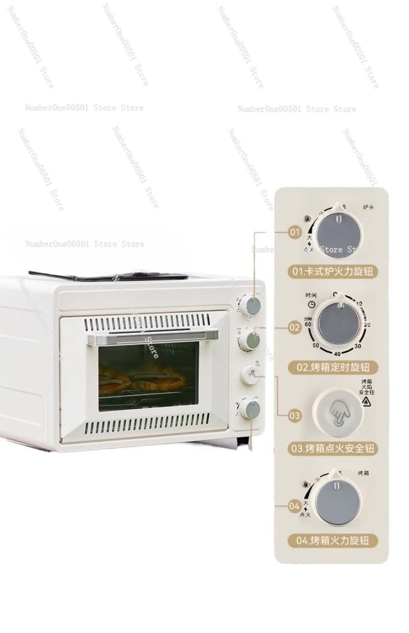 Portable outdoor pizza camping oven with cartridge stove for barbecue, grilled, picnic