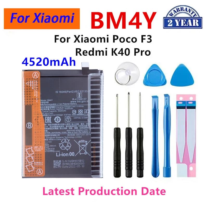 100% batteria originale BM4Y 4520mAh per batterie di ricambio per telefono Xiaomi Poco F3 /Redmi K40 Pro/ K40 Pro
