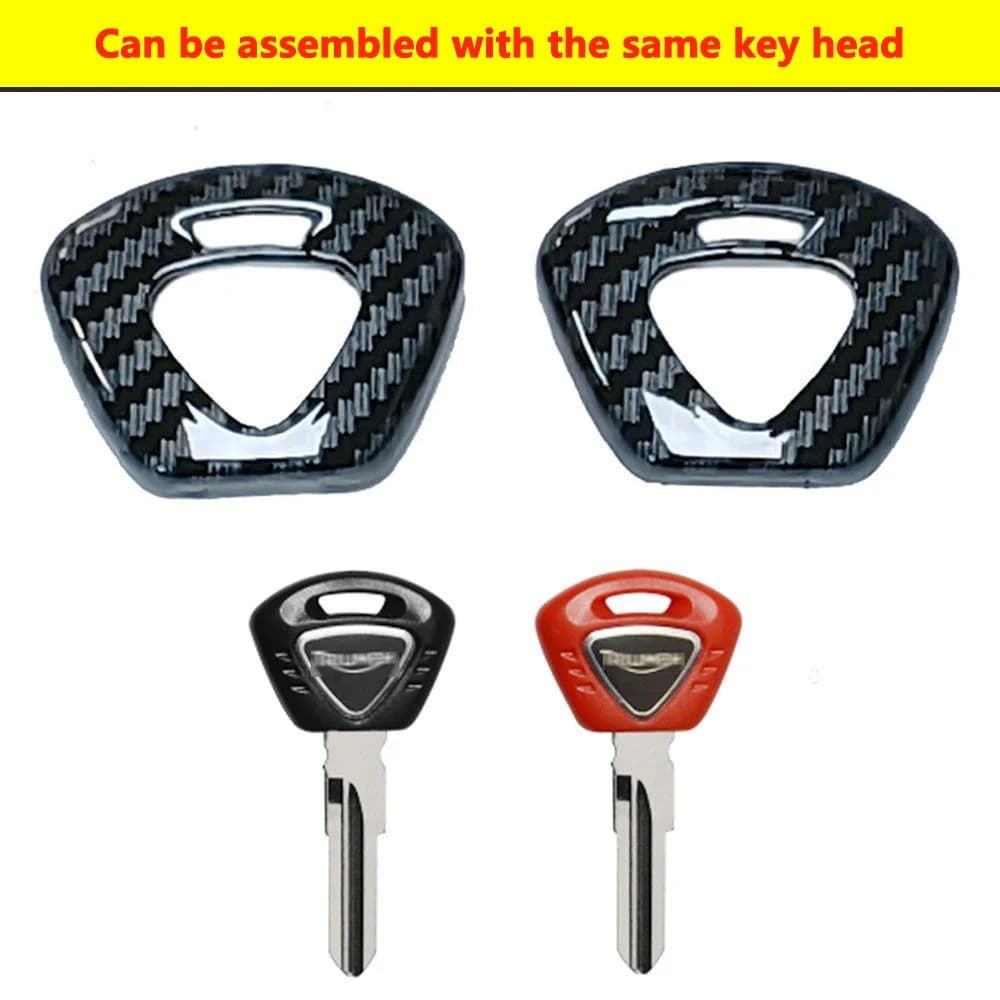 Custodia Protettiva per Chiave Moto in Fibra di Carbonio, Cover per Chiave per Triumph 675/1050/T100/T900 955 Accessori