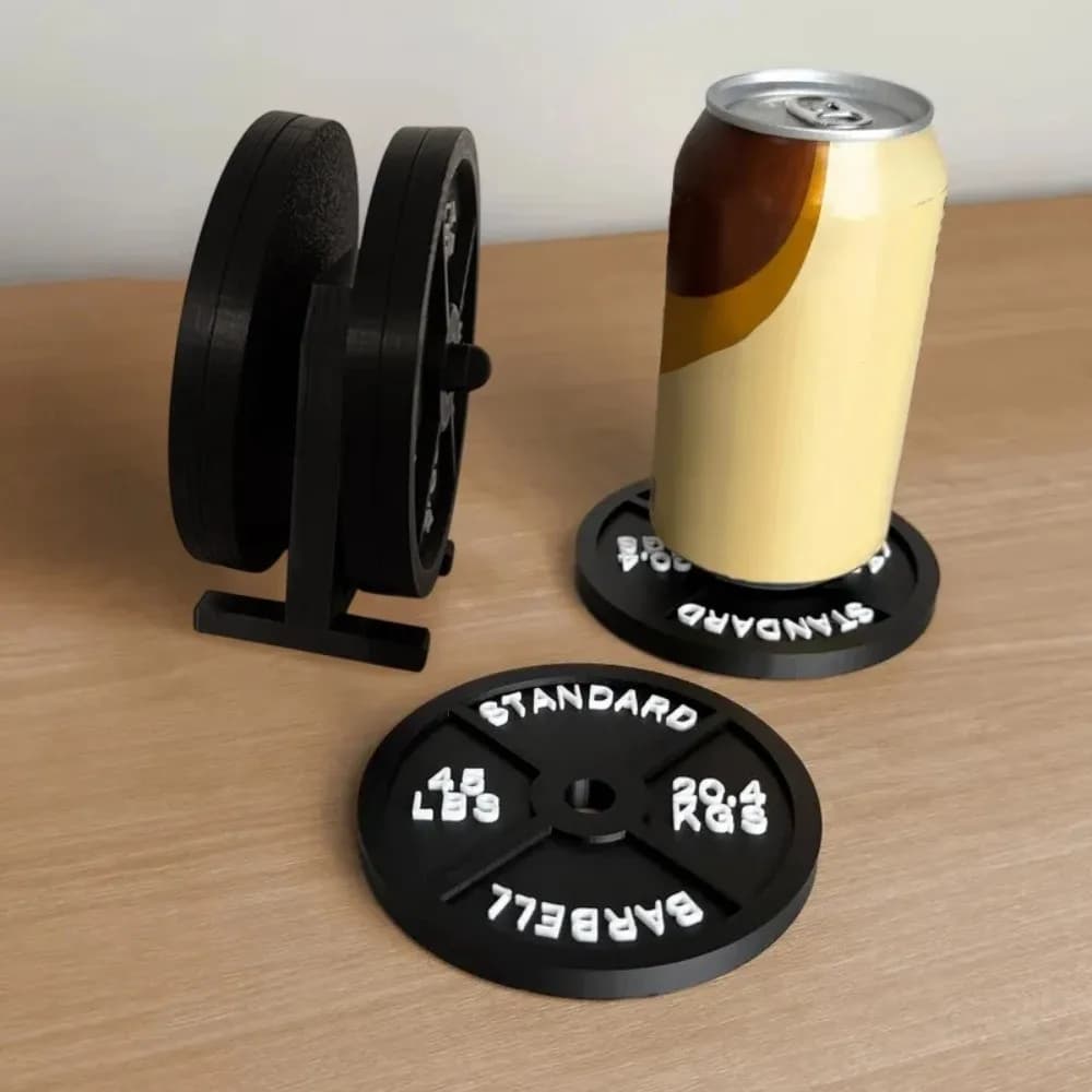 4pcs/Set Funny Novelty Weight Plate Coaster Set Non-Slip Heat Insulation Tea Mat Ornaments Tabletop Protection Cup Pad Gift