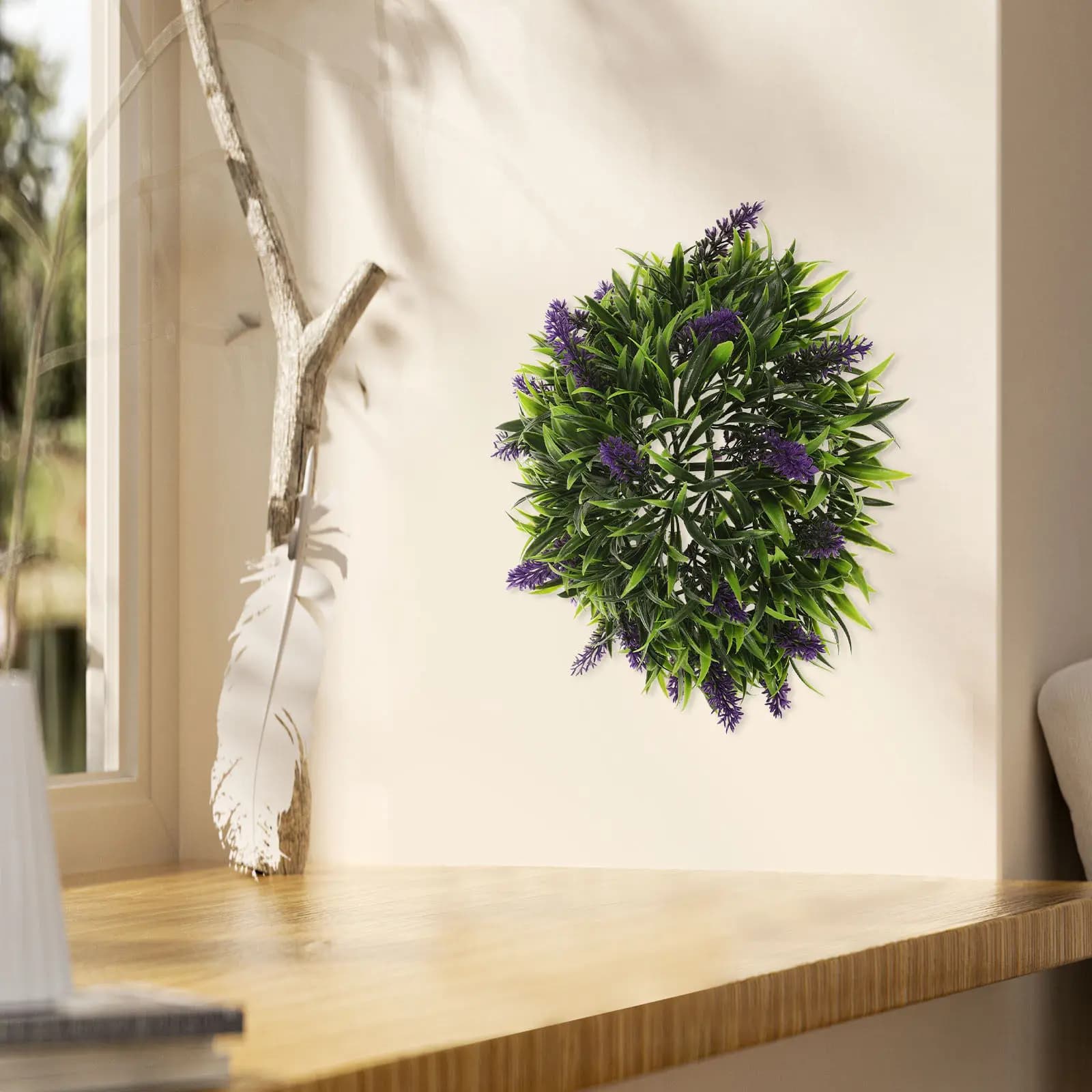 Lavender Artificial Plant Ball 30cm Round Decorative Topiary Party Home Wedding Indoor Outdoor Accent Artificial Plant Ball
